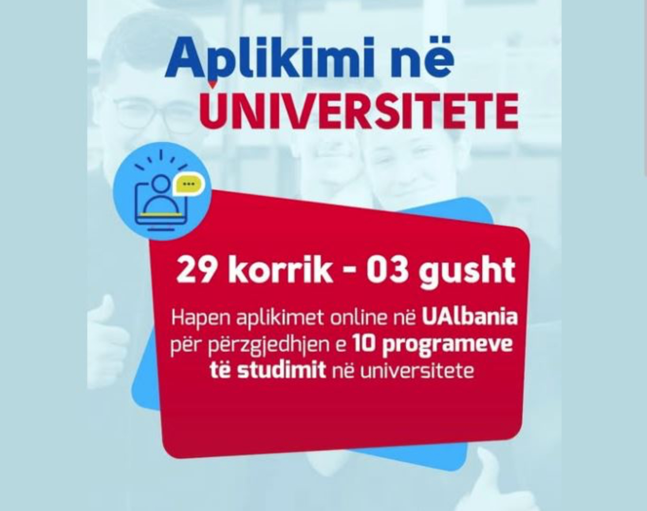 Nisin sot aplikimet për zgjedhjen e programeve universitare, afati përfundon më 3 gusht