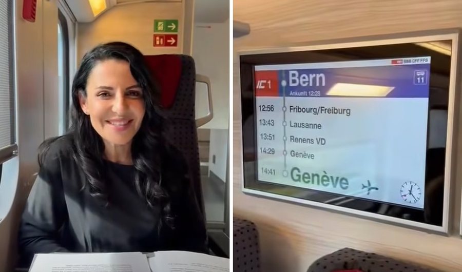 Tirana zien, por Belinda Balluku shfaqet në tren në Zvicër