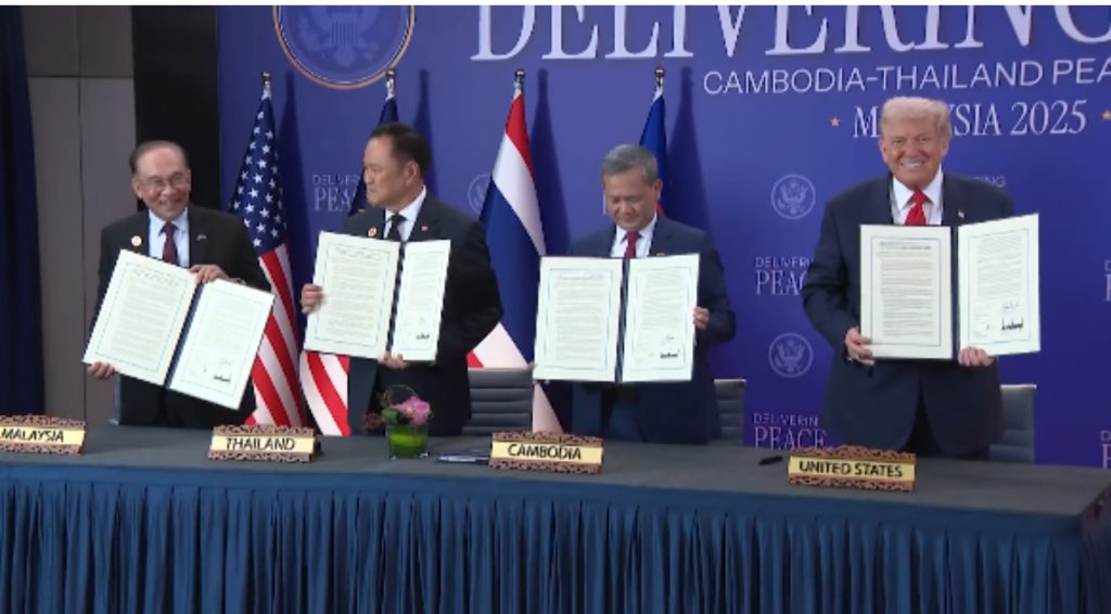 Tajlanda dhe Kamboxhia nënshkruajnë marrëveshjen e paqes, i pranishëm edhe Donald Trump