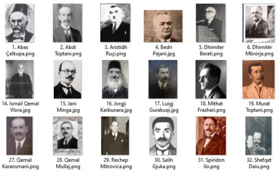 40 firmëtarët sipas renditjes alfabetike dhe idea për një panteon me varret e tyre