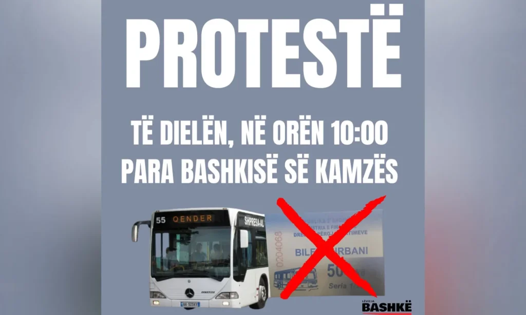 Rritja e çmimit të biletës së autobusit/ Qytetarët e Kamzës ngrihen në protestë para bashkisë
