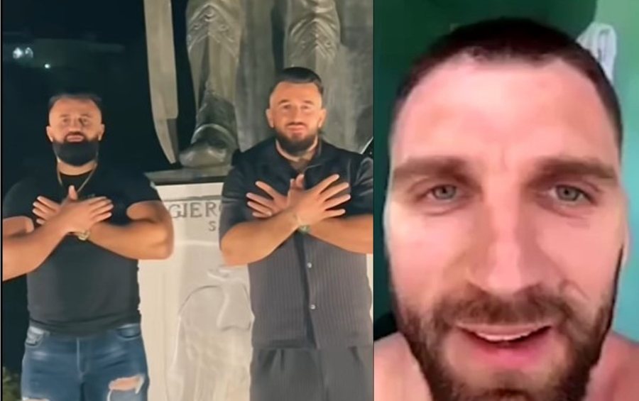 Grushte dhe shqelma, dy boksierët shqiptarë RRAHIN LIVE personazhin e TikTok-ut (VIDEO)