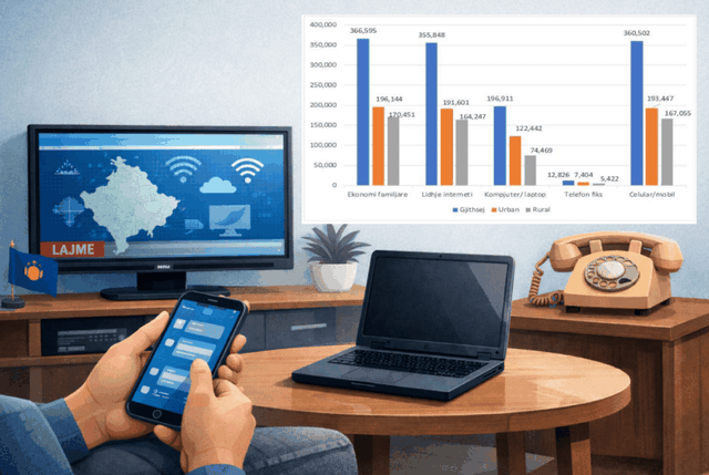 Kosova e digjitalizuar/ Internet e TV në çdo familje, kompjuteri mungon, telefoni fiks në zhdukje