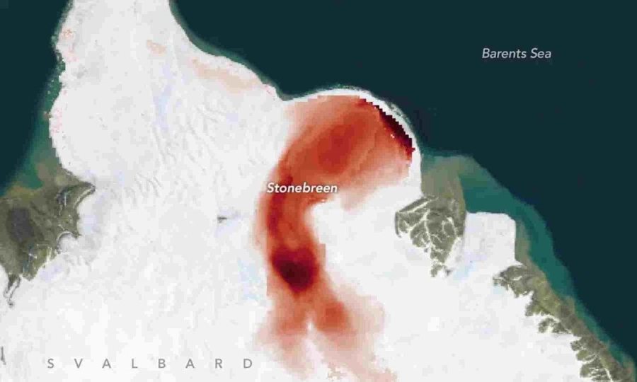 NASA zbulon një “zemër të kuqe” në mes të akullnajës në Norvegji