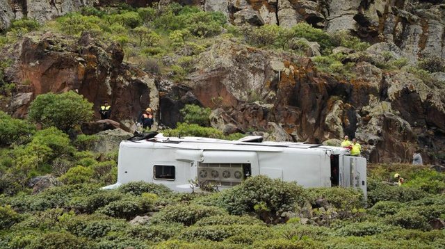 Përmbyset autobusi me turistë në Ishujt Kanarie/ Një viktimë dhe disa të plagosur