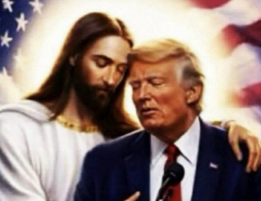 Krishti duke e përqafuar, Trump ndan foton me IA: Të çmendurve të së majtës radikale mund të mos u pëlqejë kjo