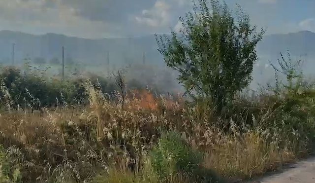 Zjarr në aksin Kukës-Gostil/ Digjet një sipërfaqe me bar dhe shkurre, probleme edhe me qarkullimin