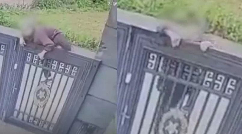 E moshuara 92-vjeçare arratiset nga azili duke kapërcyer derën dy metra të lartë (Video)