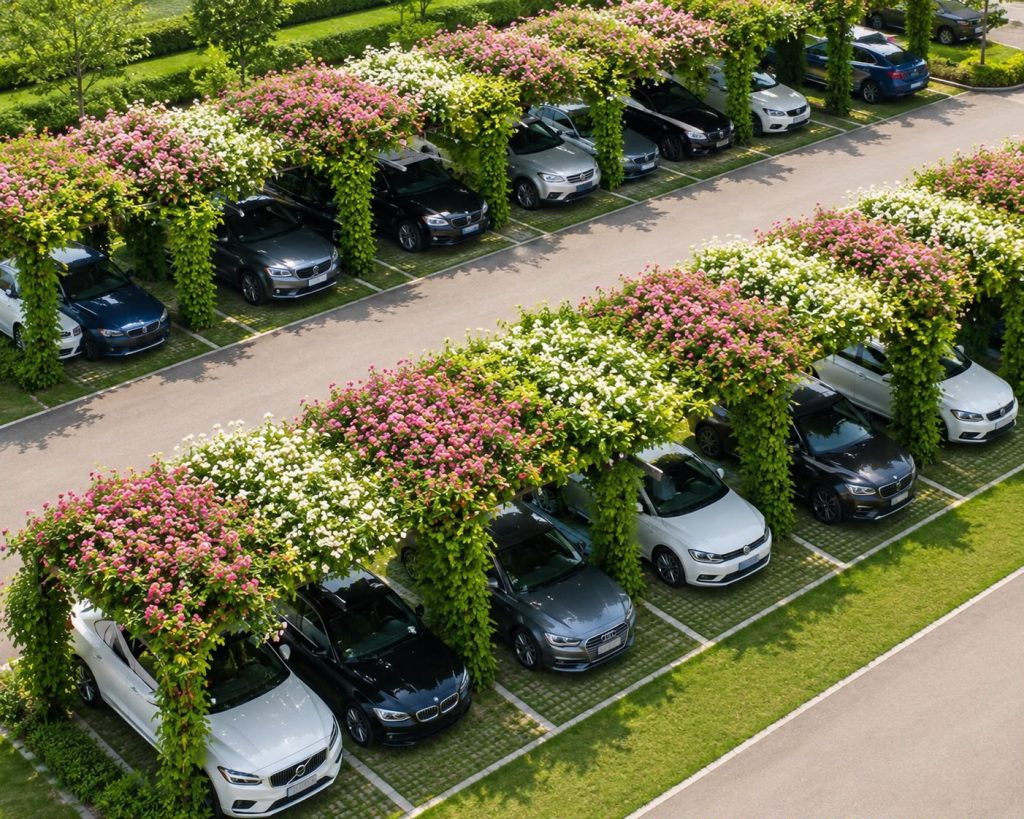 Japonia shndërron çatitë e parkingjeve në kopshte të gjelbra për të luftuar nxehtësinë urbane