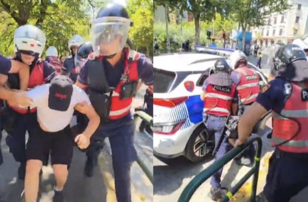 Të paktën 20 protestues shoqërohen në polici, mes tyre edhe një gazetare