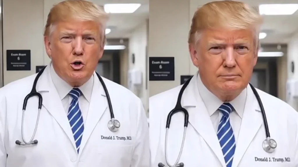 Trump publikon video me AI ku shfaqet si mjek dhe “shëron” kritikët e tij