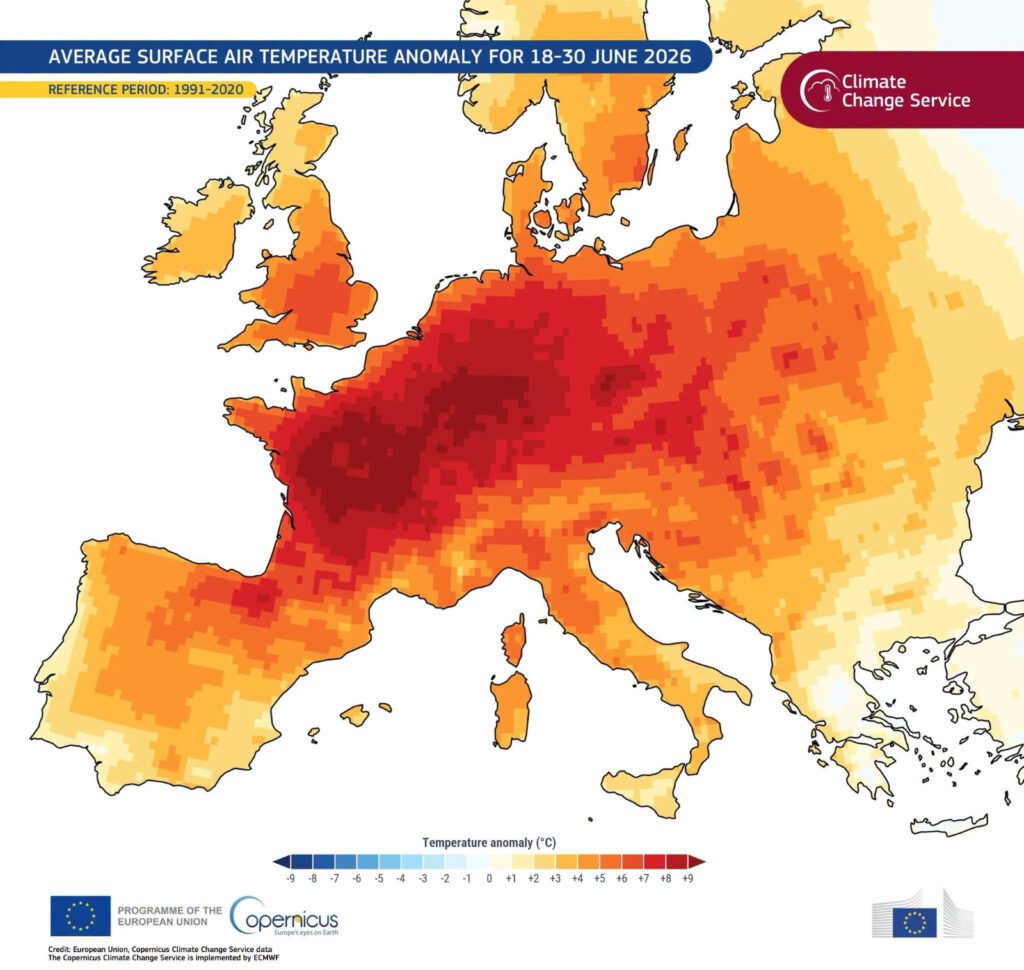 Shqipëria, me temperatura mbi normalen, qershori 2026 ndër më të nxehtët në Europë, rreziqet