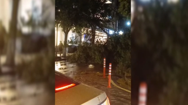 Stuhia prek Sarandën gjatë natës, tre persona të plagosur nga thyerja e xhamave, pema e rrëzuar dëmton mjetet