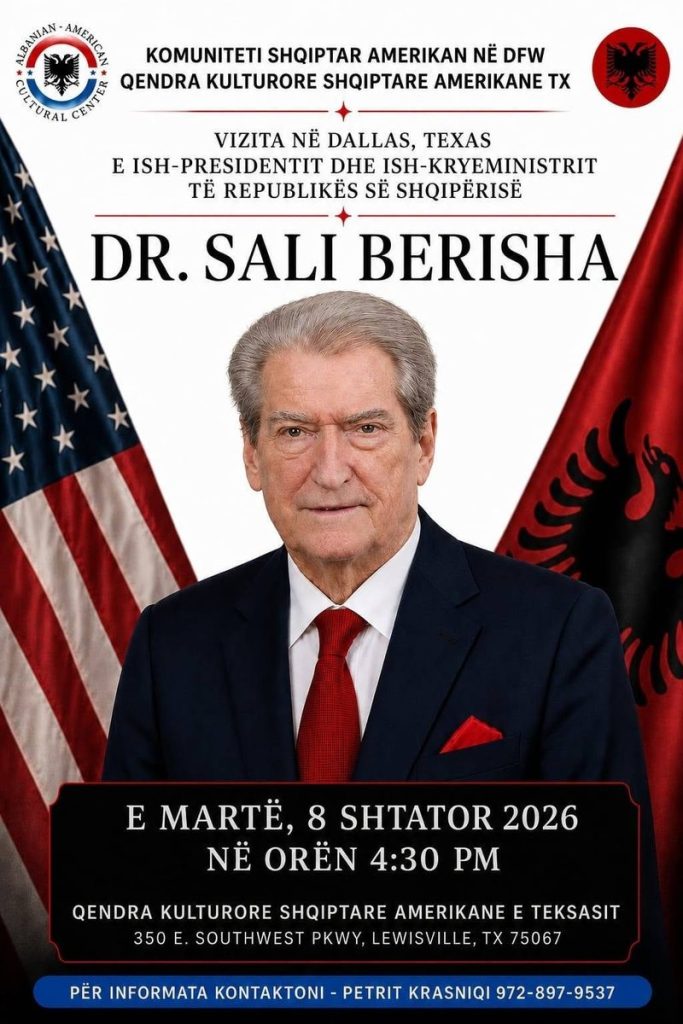 Berisha çon “Foltoren” në Teksas, Mediun e merr për t’i mbajtur flamurin amerikan