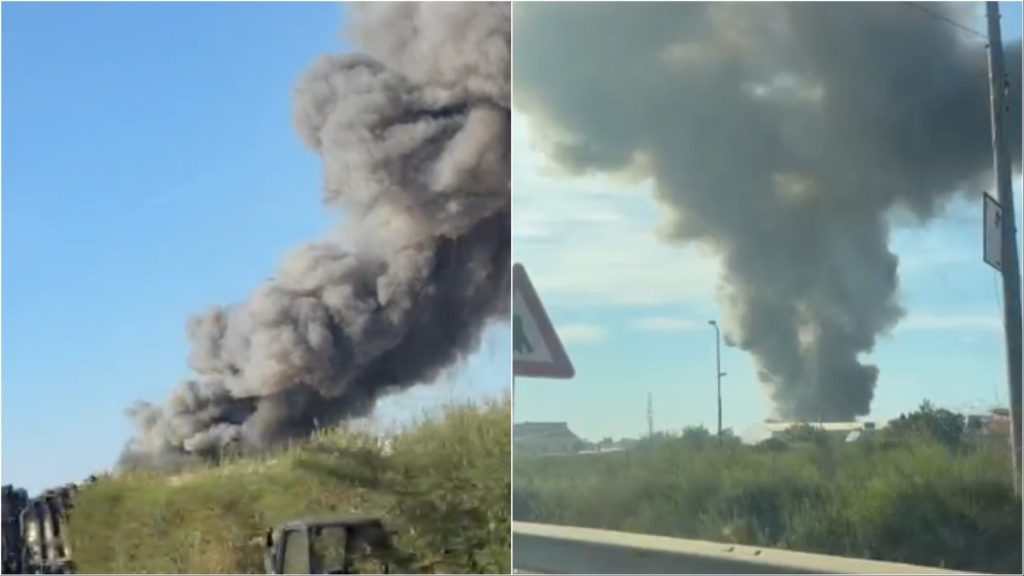 Zjarr në një pikë të grumbullimit të skrapit në Fllakë të Durrësit, re të mëdha tymi mbulojnë zonën (VIDEO)