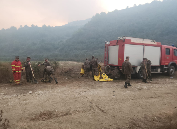 Situata me zjarrin në Fier/ Nis operacioni për shuarjen e flakëve në Frakull, në zonë edhe trupat e FA nga reparti i Tiranës