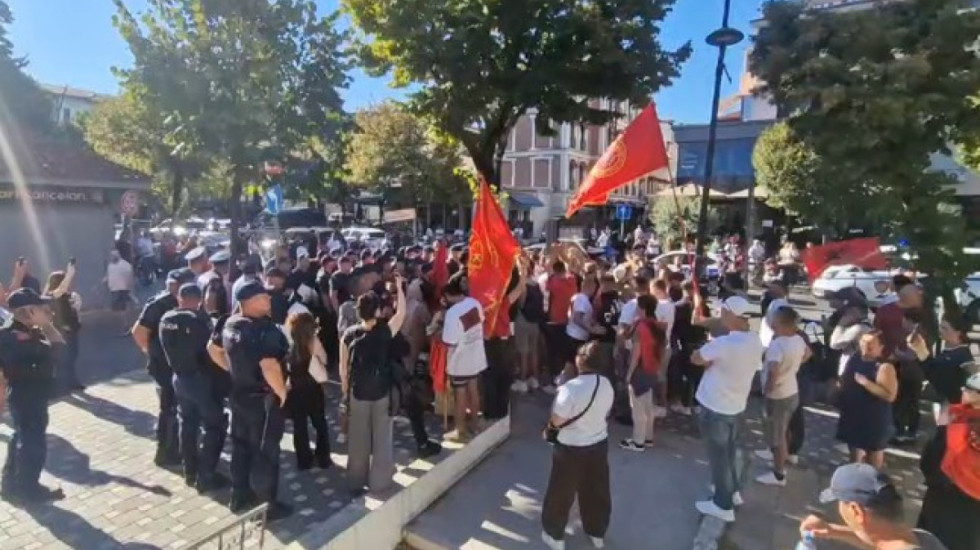 Me flamur kombëtar, studentët protestojnë dhe pranë Zogut të Zi