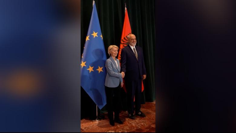 10:45 Von der Leyen në Tiranë, Rama publikon pamjet nga pritja në Kryeministri