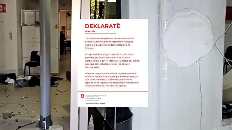 Ambasada e Zvicrës reagon për protestat në Shqipëri: Ulni tensionet dhe i jepni përparësi dialogut