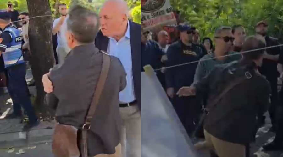 14:42 Erion Braçe përleshet me protestuesit, ndërhyn deputeti i PD
