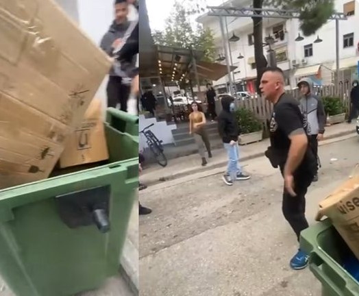 VIDEO/ Tentojnë t’i vënë zjarrin kazanëve, pronari i biznesit i del në ballë i vetëm disa protestuesve