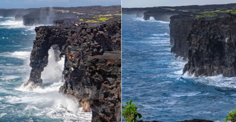 Shembet harku i famshëm i Hawaiit, monumenti natyror 27 metra i lartë përfundon në Oqeanin Paqësor